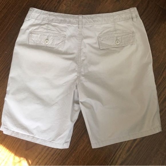 Khaki Mens Flat Front Shorts Size 34 - Picture 2 of 8